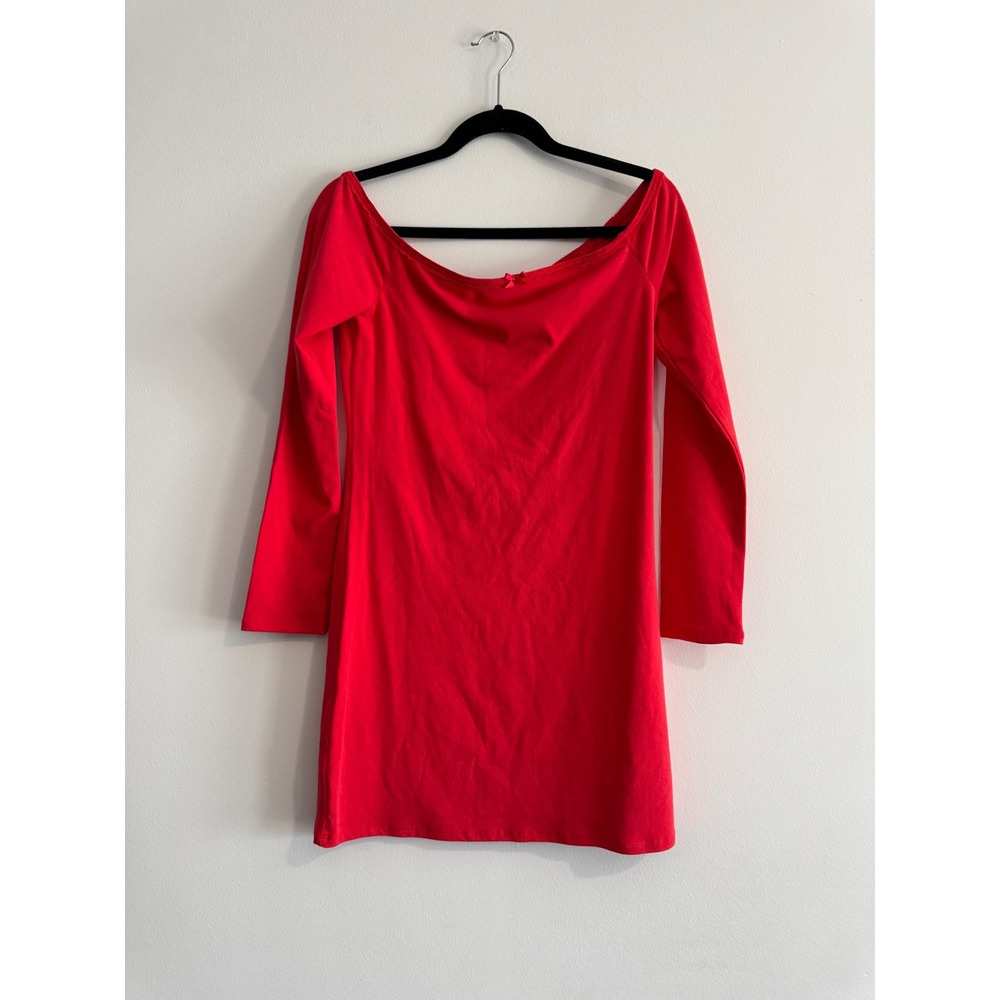 Wild Fable Off The Shoulder Mini Dress Women Large Red Lace Trim‎ Coquette Y2k